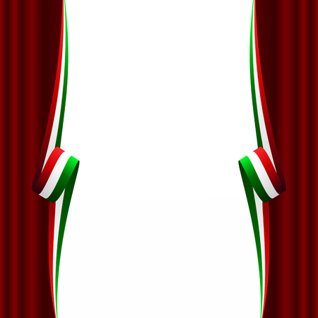 Abstract Italian, Mexican, Hungarian and Iranian curtain flagのイラスト素材