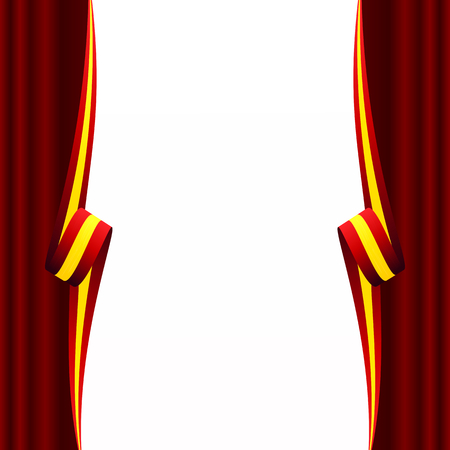 Abstract Spanish curtain flag isolated on white backgroundのイラスト素材