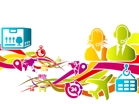 Abstract logo about logistics, concept vector illustrationのイラスト素材