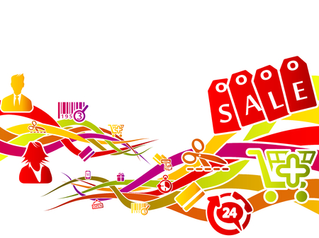 Abstract logo about shopping, concept vector illustrationのイラスト素材