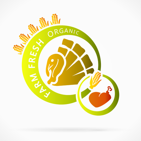 Organic turkey meat, farm fresh abstract illustrationのイラスト素材