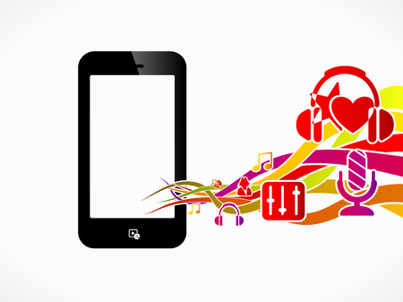 Multimedia phone abstract concept illustrationのイラスト素材