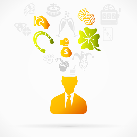 Abstract avatar vector illustration about gambling obsession のイラスト素材
