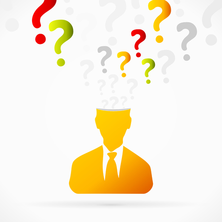 Abstract avatar vector illustration about mind questionsのイラスト素材