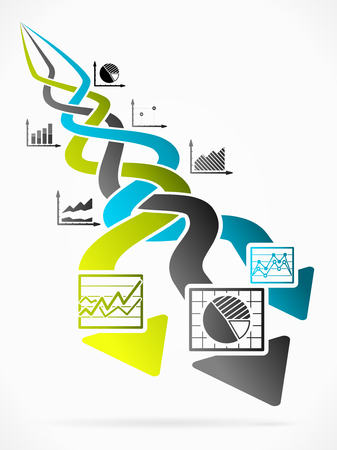 Abstract race vector illustration with perspective infographicsのイラスト素材