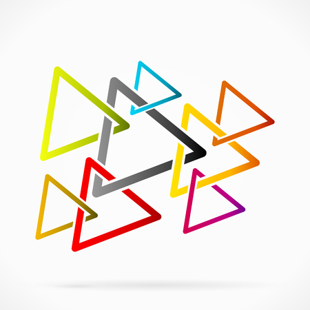 Abstract network grid made out of colored trianglesのイラスト素材