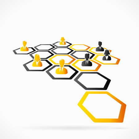 Merger as a legal consolidation of two companies into one entityのイラスト素材