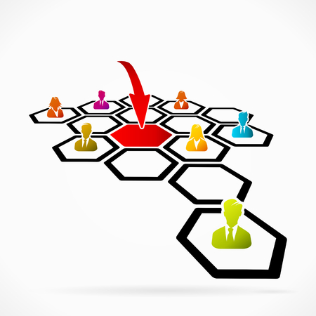 Finding job vacancy announcements using business networkのイラスト素材