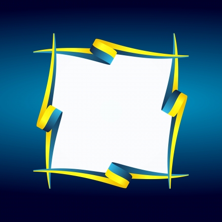 Abstract Ukrainian frame flag isolated on white backgroundのイラスト素材