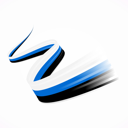 Abstract Estonian winding flag isolated on white backgroundのイラスト素材