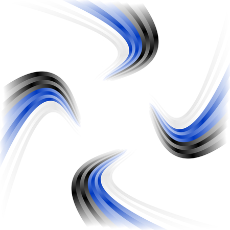 Abstract Estonian winding flag isolated on white backgroundのイラスト素材