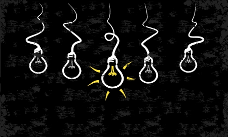 Abstract vector idea concept on a black chalkboardのイラスト素材
