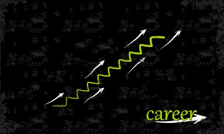 Abstract vector career concept on a black chalkboardのイラスト素材