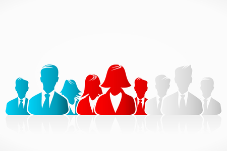 Russian, Czech and Slovakian flag business people silhouettesのイラスト素材