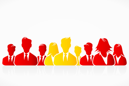 Spanish and Macedonian flag business people silhouettesのイラスト素材