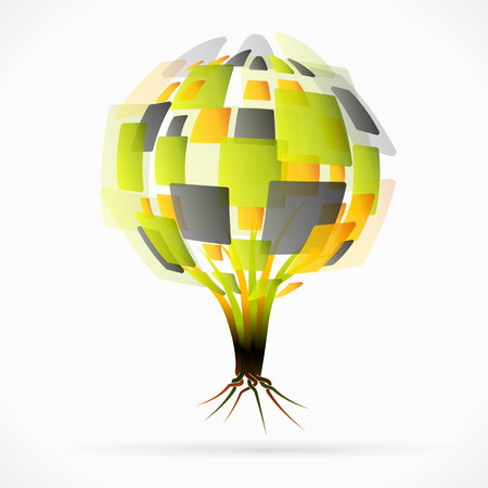 Globe tree abstract illustrationのイラスト素材