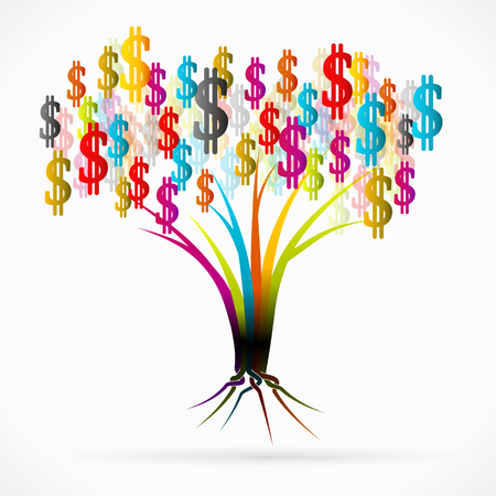 Money tree abstract illustrationのイラスト素材