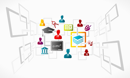 Abstract education vector concept background grid illustrationのイラスト素材