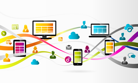 Abstract internet technology concept vector background illustrationのイラスト素材