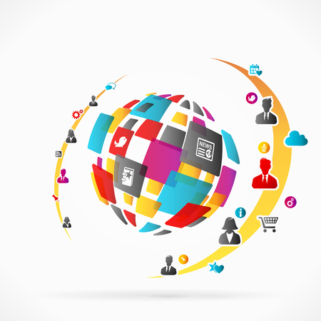 Social media concept vector illustrationのイラスト素材