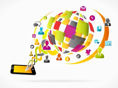 Abstract social media vector concept background illustrationのイラスト素材