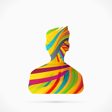 Abstract avatar silhouette made out of ribbonsのイラスト素材