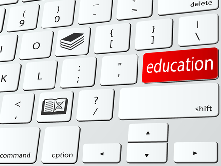 Online education computer keyboard iconのイラスト素材