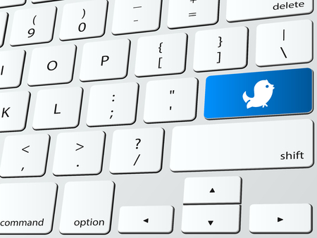 Bird tweet computer keyboard iconのイラスト素材