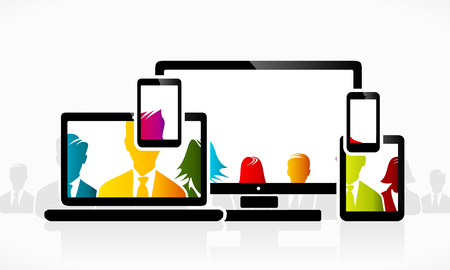 Group of technology business people のイラスト素材