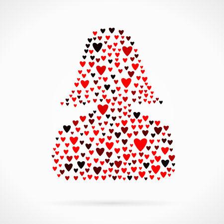 Woman symbol made out of red heartsのイラスト素材