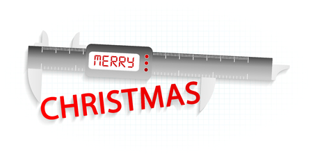 Merry Christmas precision measuring tool conceptのイラスト素材