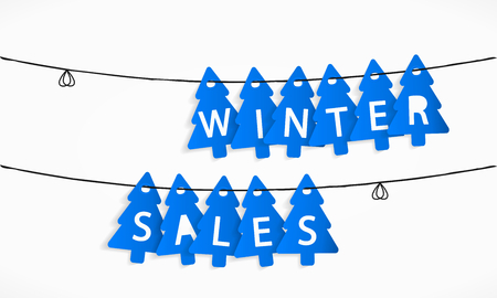 Tree shaped tags winter salesのイラスト素材