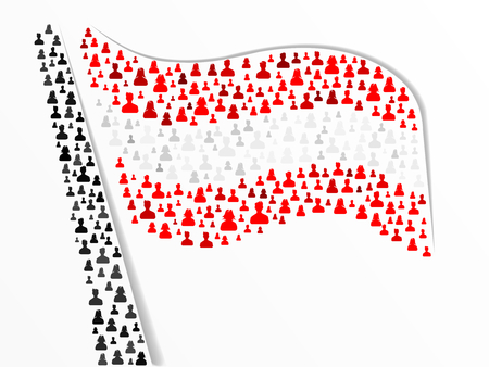 Austrian flag made out of large group of peopleのイラスト素材