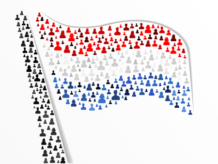 Dutch flag made out of large group of peopleのイラスト素材