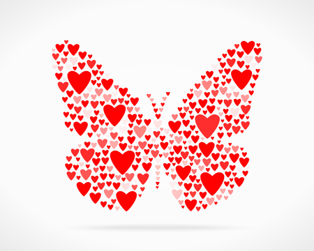 Valentine day love declaration butterflyのイラスト素材