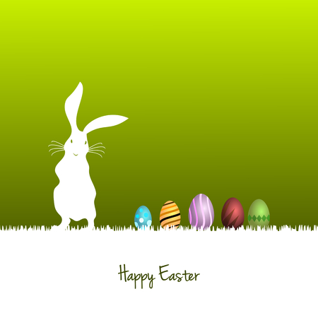 Easter bunny searching for Easter eggsのイラスト素材