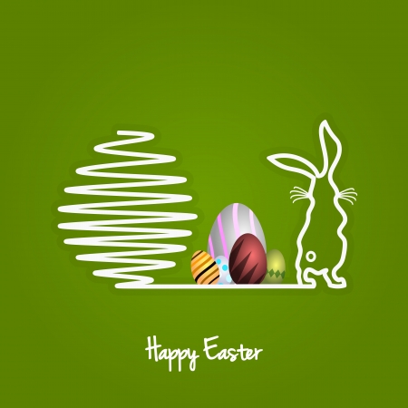 Easter bunny searching for Easter eggsのイラスト素材