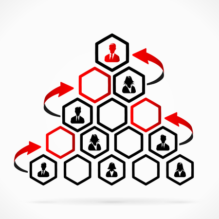 Promotion inside organizational pyramid のイラスト素材