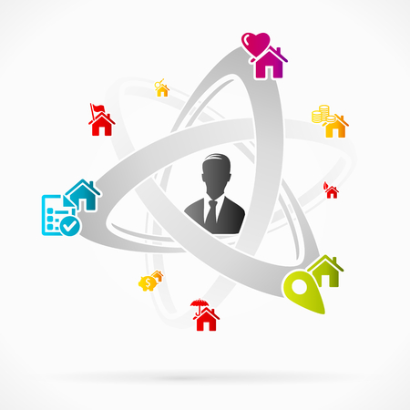 Abstract motion concept about real estate business industryのイラスト素材