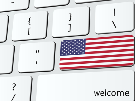 Welcome to America computer icon keyboardのイラスト素材