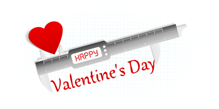 Happy Valentine precision measuring tool conceptのイラスト素材