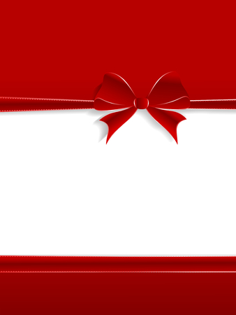 Red ribbon birthday wishing cardのイラスト素材