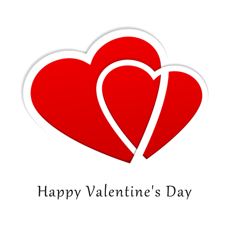 Valentine s day white background wishing cardのイラスト素材
