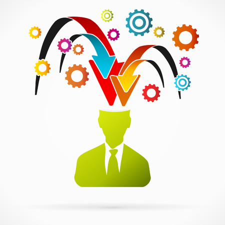 Abstract avatar vector illustration about cogwheels gearのイラスト素材