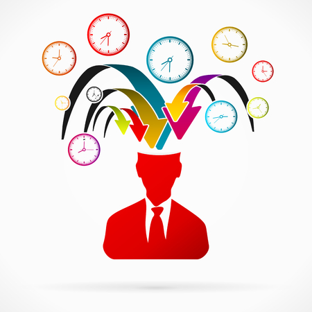 Abstract avatar vector illustration about time stressのイラスト素材