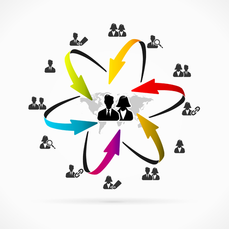 Internet people icon set vector illustrationのイラスト素材
