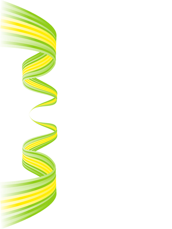 Abstract Brazilian waving flag isolated on white backgroundのイラスト素材