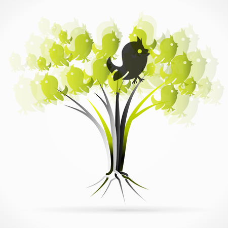 Birds treeのイラスト素材