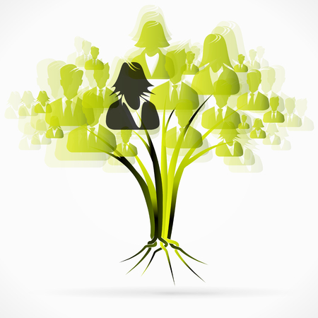 People tree abstract vector illustrationのイラスト素材
