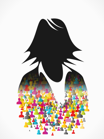 Woman profile illustration のイラスト素材